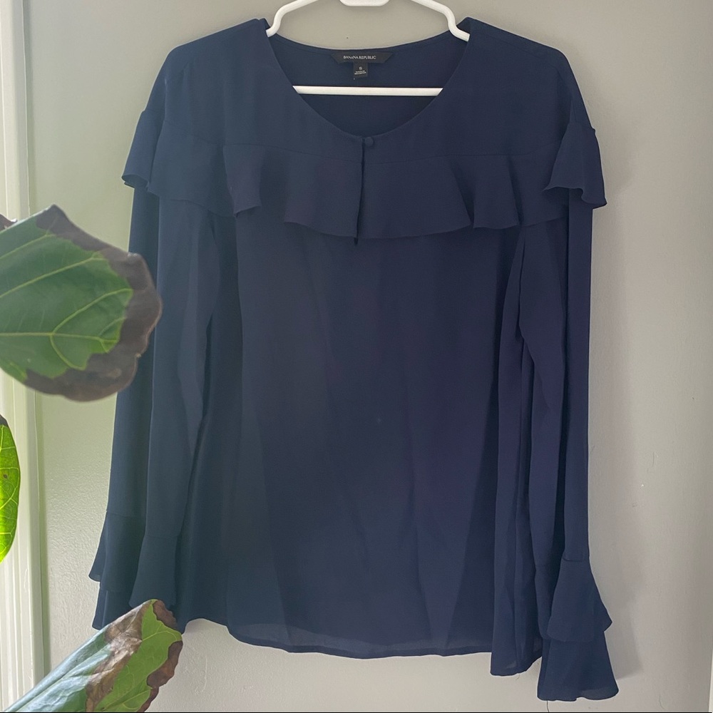 Navy Blue Banana Republic Blouse
